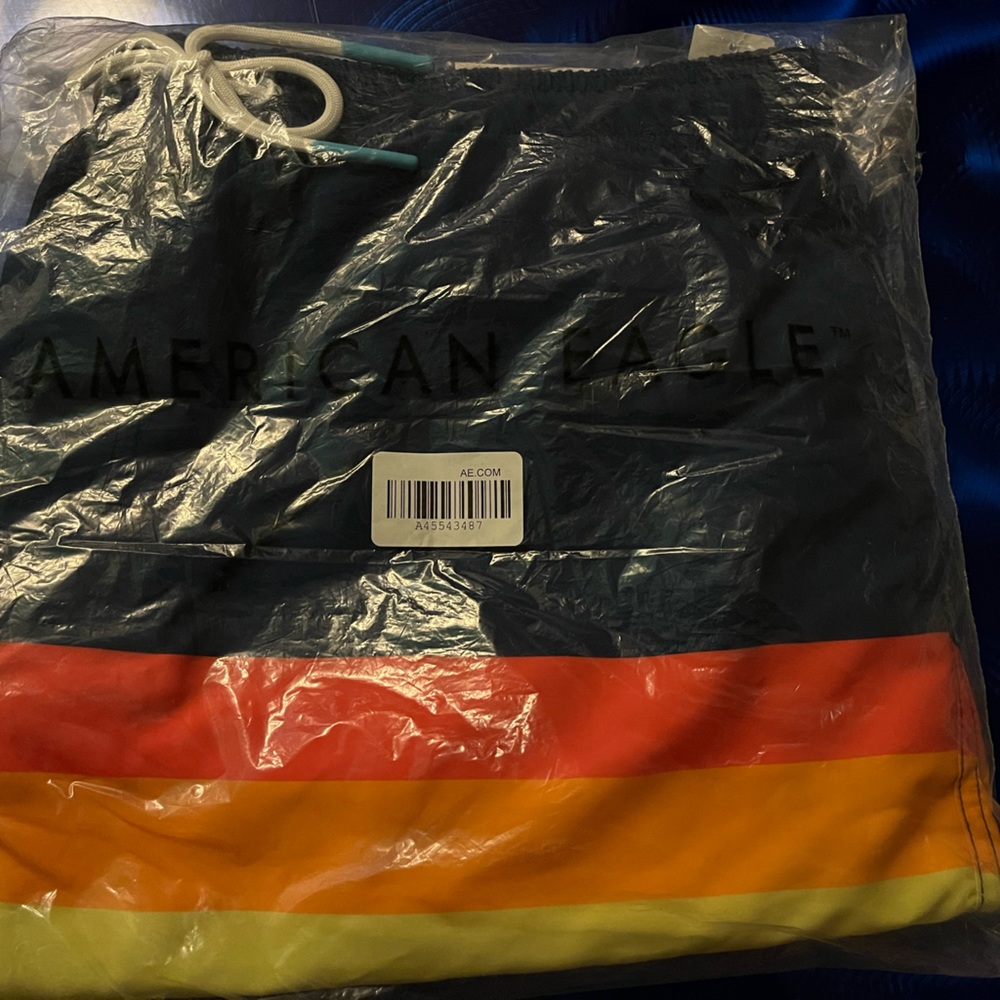 New With Tags Men’s Rainbow/ Pride Swim Suit XXL American Eagle Trunks.